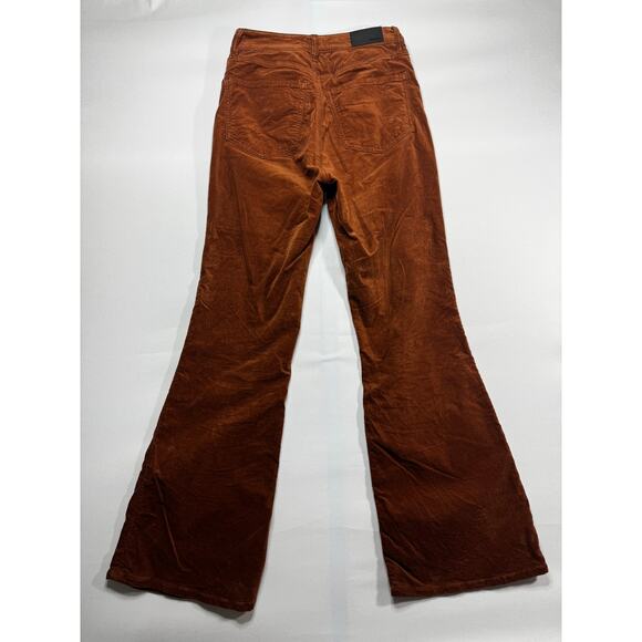 Mavi Women's Los Angeles High-Rise 70s Flare Orange Velvet Pants - 25x30 (27x30) - Picture 2 of 7